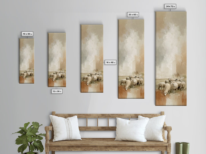 Quiet Field Stillness,Framed Canvas Print,Christian Art Work,Tall Narrow Wall Art,Christmas Art Prints,Christian Art Canvas,Jesus Painting