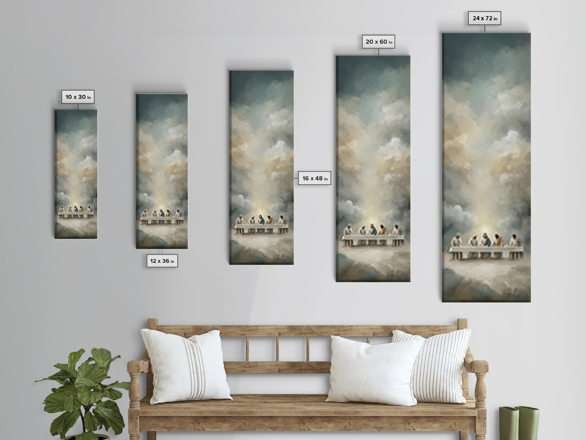 Supper Of Light | Framed Canvas Print | Christian Wall Art | Christian Art Canvas | Jesus Painting | Tall Skinny Art Print | Modern Christi