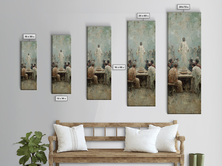 Risen Among Twelve | Framed Canvas Print | Christian Wall Art | Christian Art Canvas | Jesus Painting | Tall Narrow Wall Art | Vintage Chri