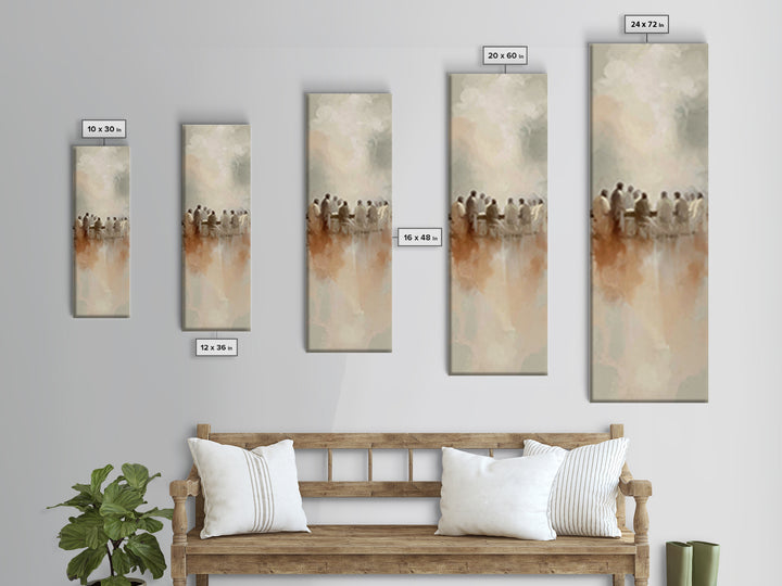 Clouded Last Supper | Framed Canvas Print | Christian Wall Art | Christian Art Canvas | Jesus Painting | Tall Skinny Art Print | Christian