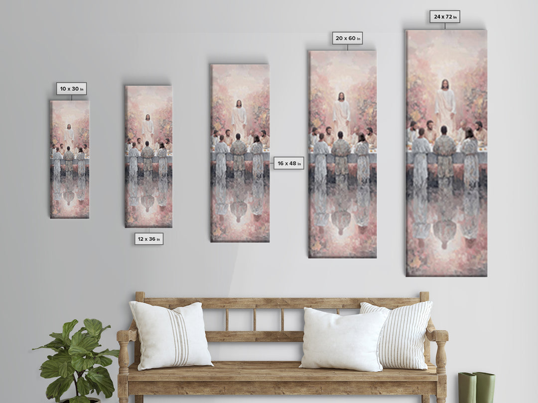 Among The Children | Framed Canvas Print | Christian Art Canvas | Christian Wall Art | Jesus Painting | Narrow Art | Christian Decor For Ho