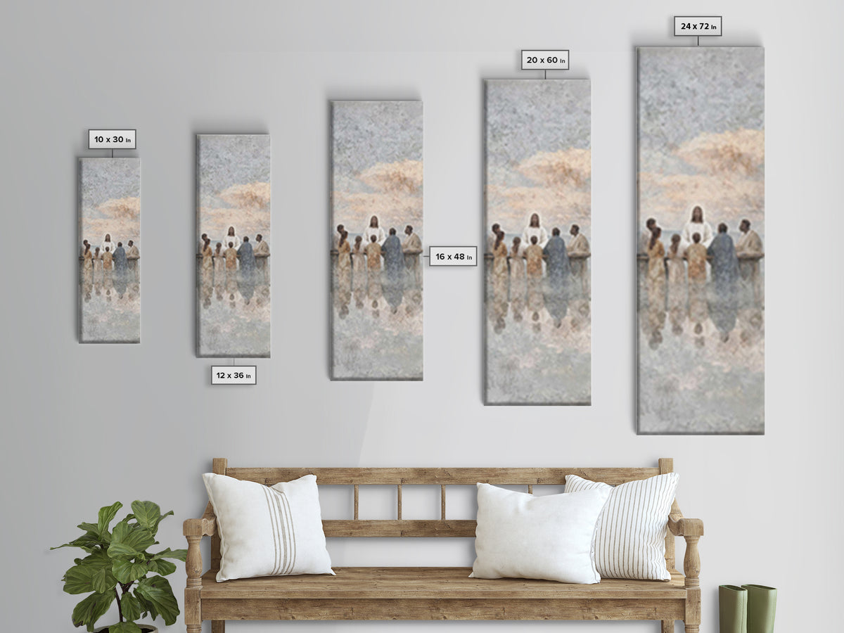 Communion In Shadow | Framed Canvas Print | Christian Art Canvas | Christian Wall Art | Jesus Painting | Skinny Art | Modern Christian Art