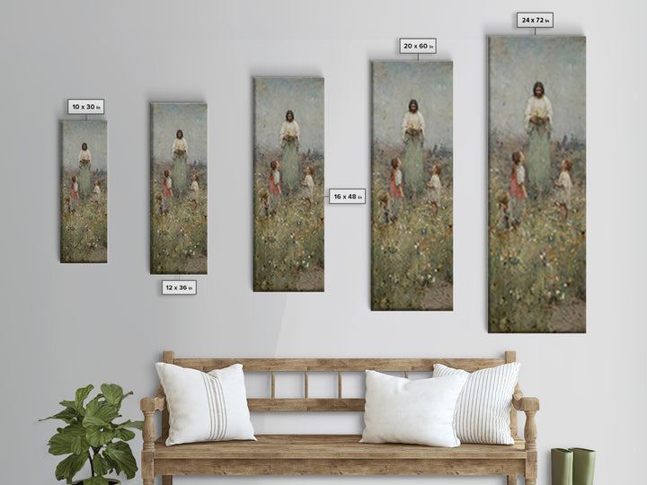 Fields Of Mercy | Framed Canvas Print | Christian Wall Art | Christian Art Canvas | Jesus Painting | Tall Skinny Art Print