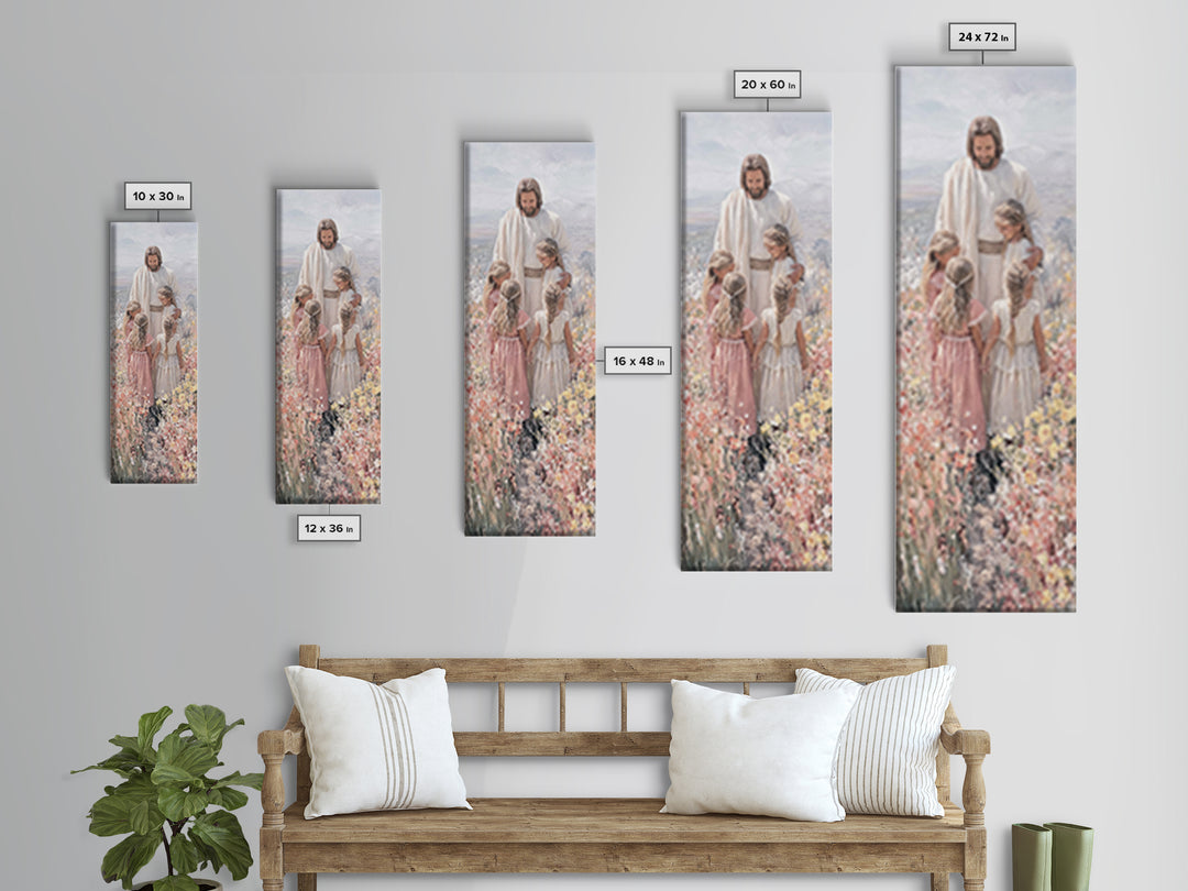 Circle Of Light | Framed Canvas Print | Christian Art Canvas | Christian Wall Art | Jesus Painting | Skinny Art