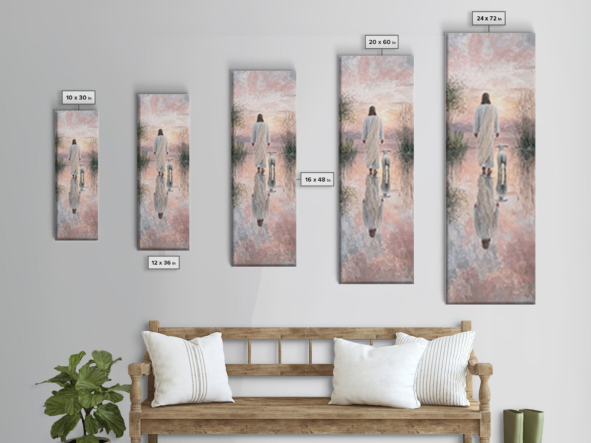 Twilight Shepherd Calm – Framed Canvas Print – Christian Wall Art – Jesus Painting – Christian Art Canvas – Skinny Art – Christian Gift