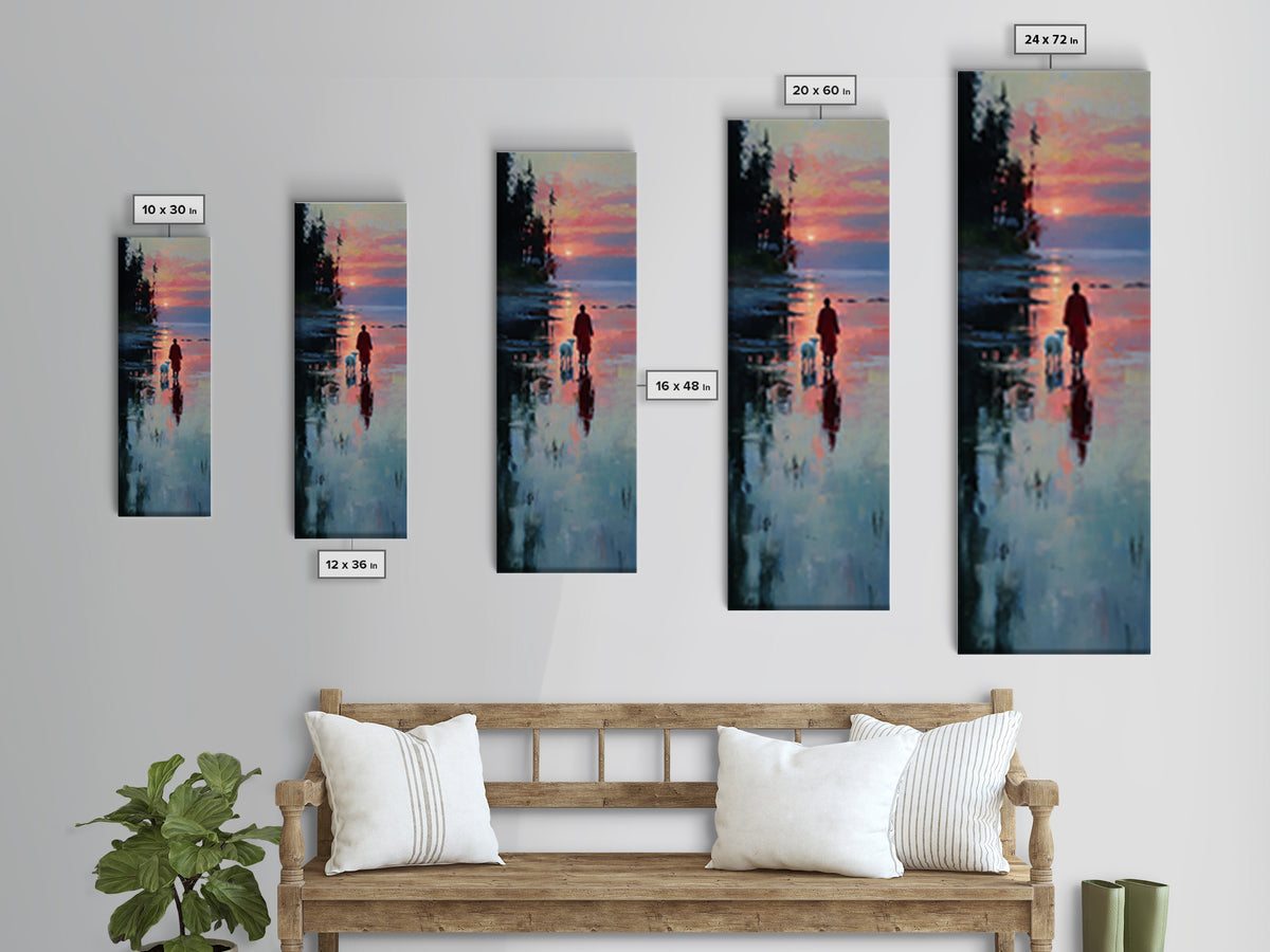 Starlit Holy Journey – Framed Canvas Print – Christian Christmas Art – Christian Wall Art – Christmas Art Canvas – Tall Skinny Art Print –