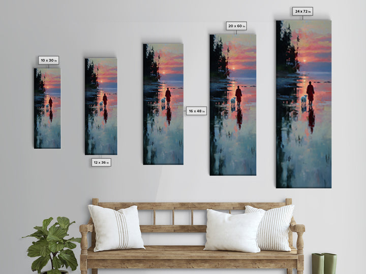 Starlit Holy Journey – Framed Canvas Print – Christian Christmas Art – Christian Wall Art – Christmas Art Canvas – Tall Skinny Art Print –