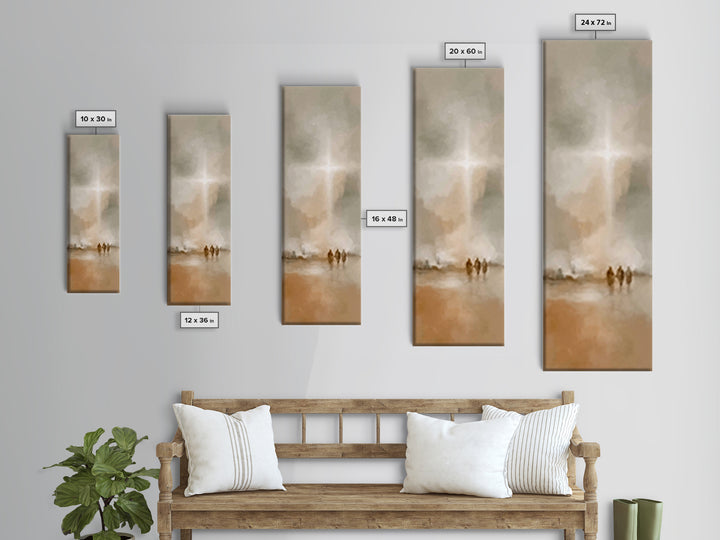 The Guiding Cross – Framed Canvas Print – Christian Wall Art – Christian Art Canvas – Christmas Art – Narrow Art – Christian Christmas Art