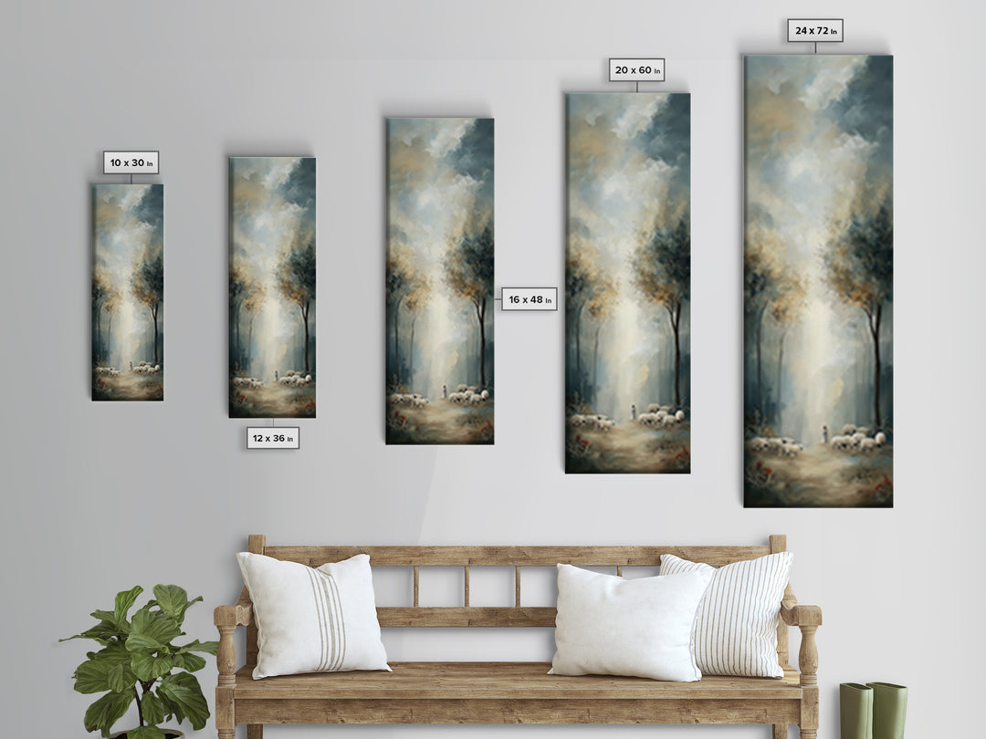 Forest Light Grace | Framed Canvas Print | Christian Art Canvas | Christian Wall Art | Christmas Art | Tall Narrow Wall Art | Christian Gif