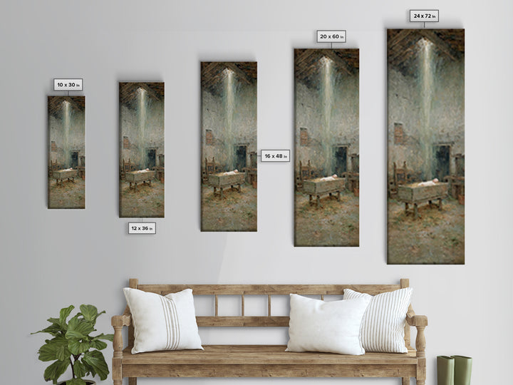 Silent Nativity Glow | Framed Canvas Print | Christian Wall Art | Christian Christmas Art | Christian Art Canvas | Jesus Painting | Christi