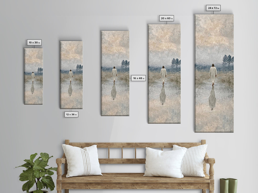 Sacred Quiet Journey – Framed Canvas Print – Christian Art Canvas – Vintage Christian Art – Tall Skinny Art Print – Christian Christmas