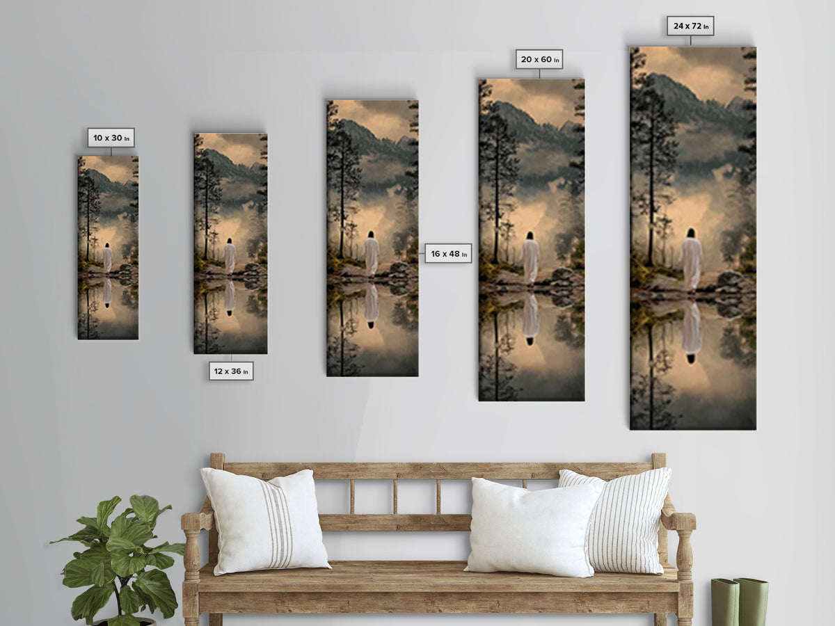 Celestial Desert Walk – Framed Canvas Print – Christian Art – Subtle Christian Art – Narrow Art – Jesus Christmas Art