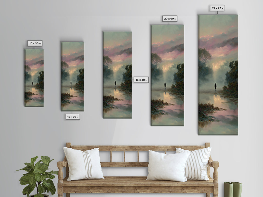 Meadow Of Stillness – Framed Canvas Print – Christian Wall Art – Christian Art Print – Narrow Art – Jesus Painting