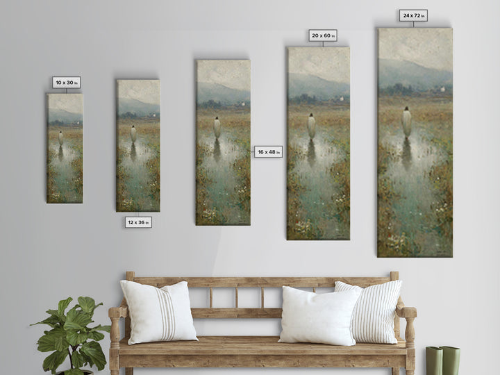 Pastoral Dawn Promise – Framed Canvas Print – Christian Art Canvas – Minimalist Christian Art – Skinny Art – Christian Christmas Art