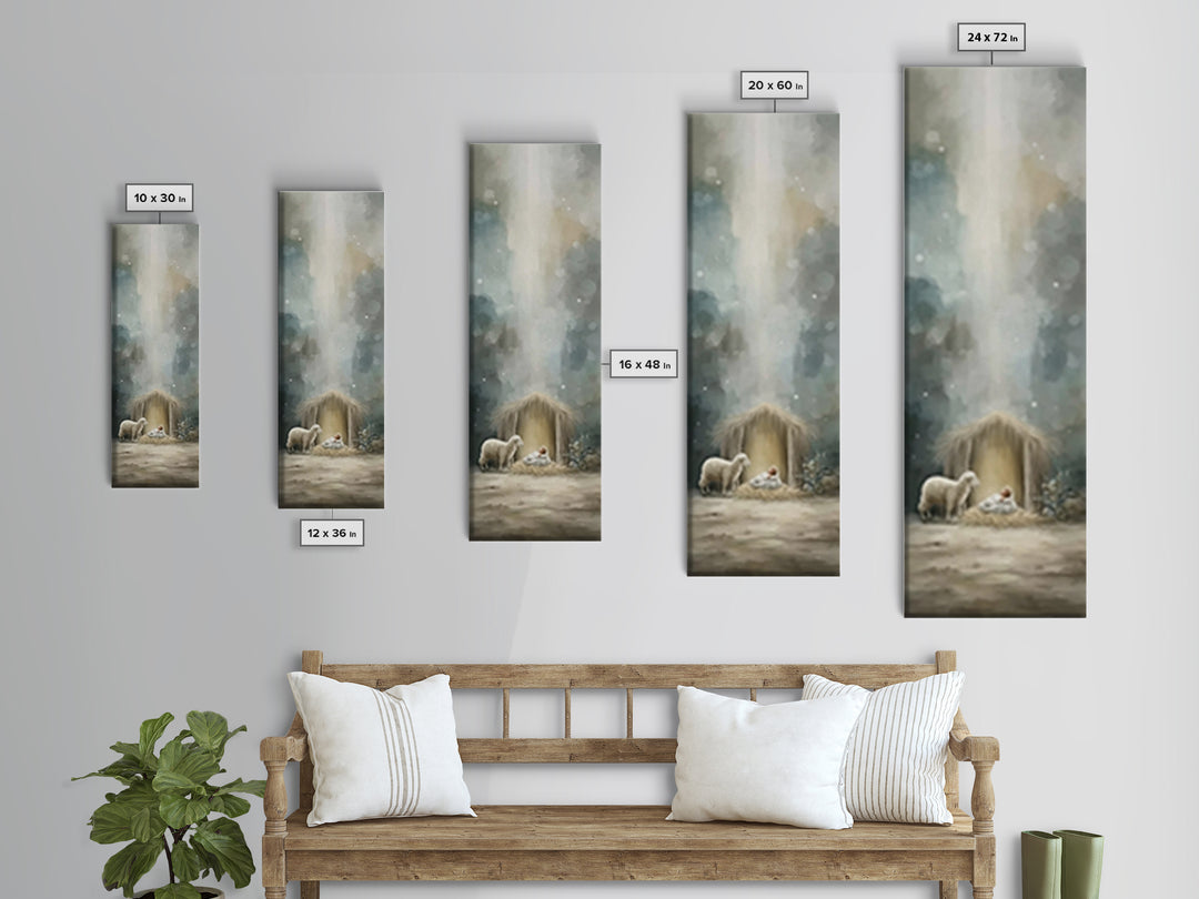 Heaven’s Child Bright – Framed Canvas Print – Christian Art – Jesus Christmas Art – Tall Skinny Art Print – Christmas Wall Art – Christian