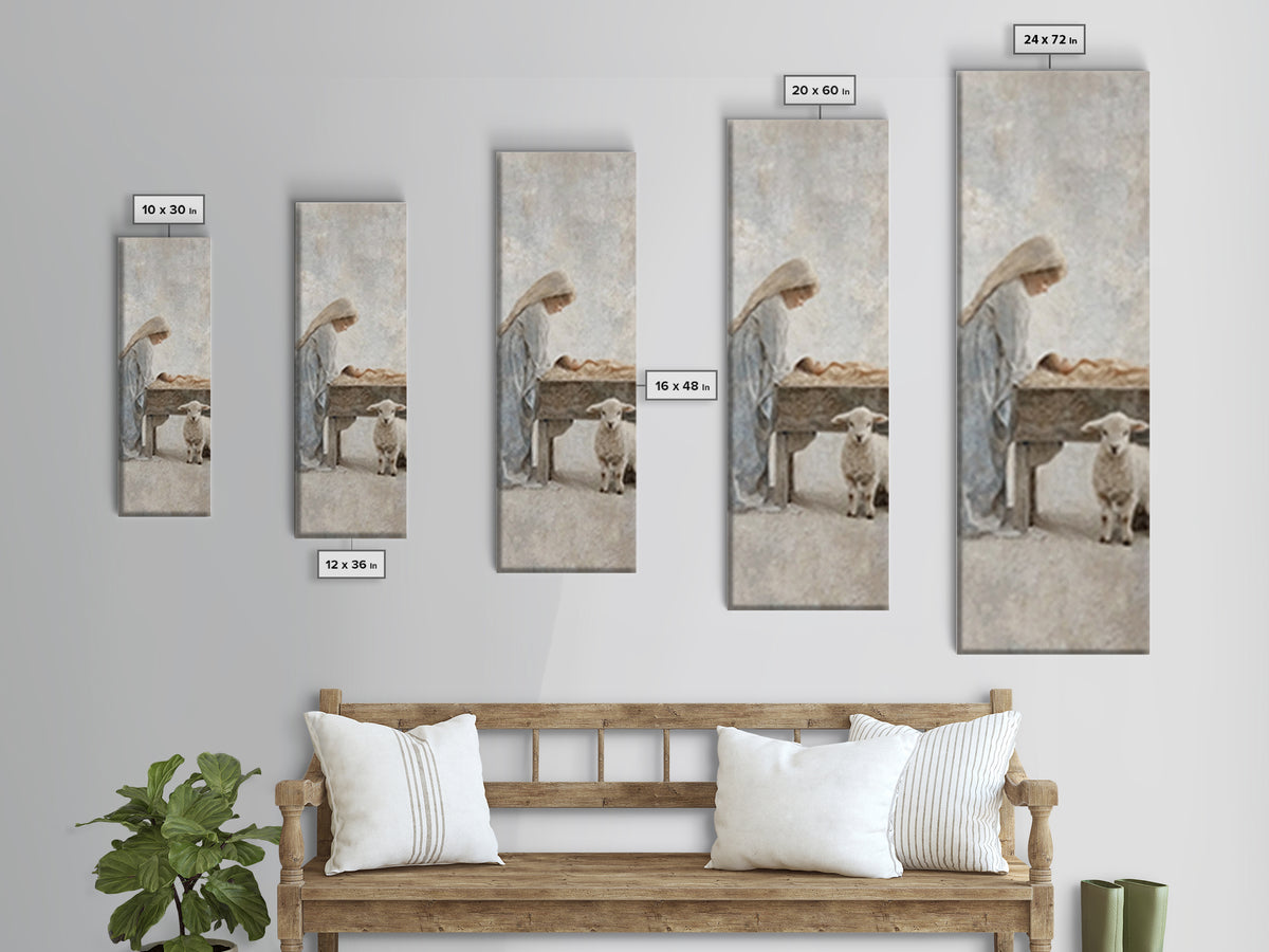 Gentle Dawn Hope – Framed Canvas Print – Christian Wall Art – Christian Art Canvas – Jesus Painting – Tall Narrow Wall Art