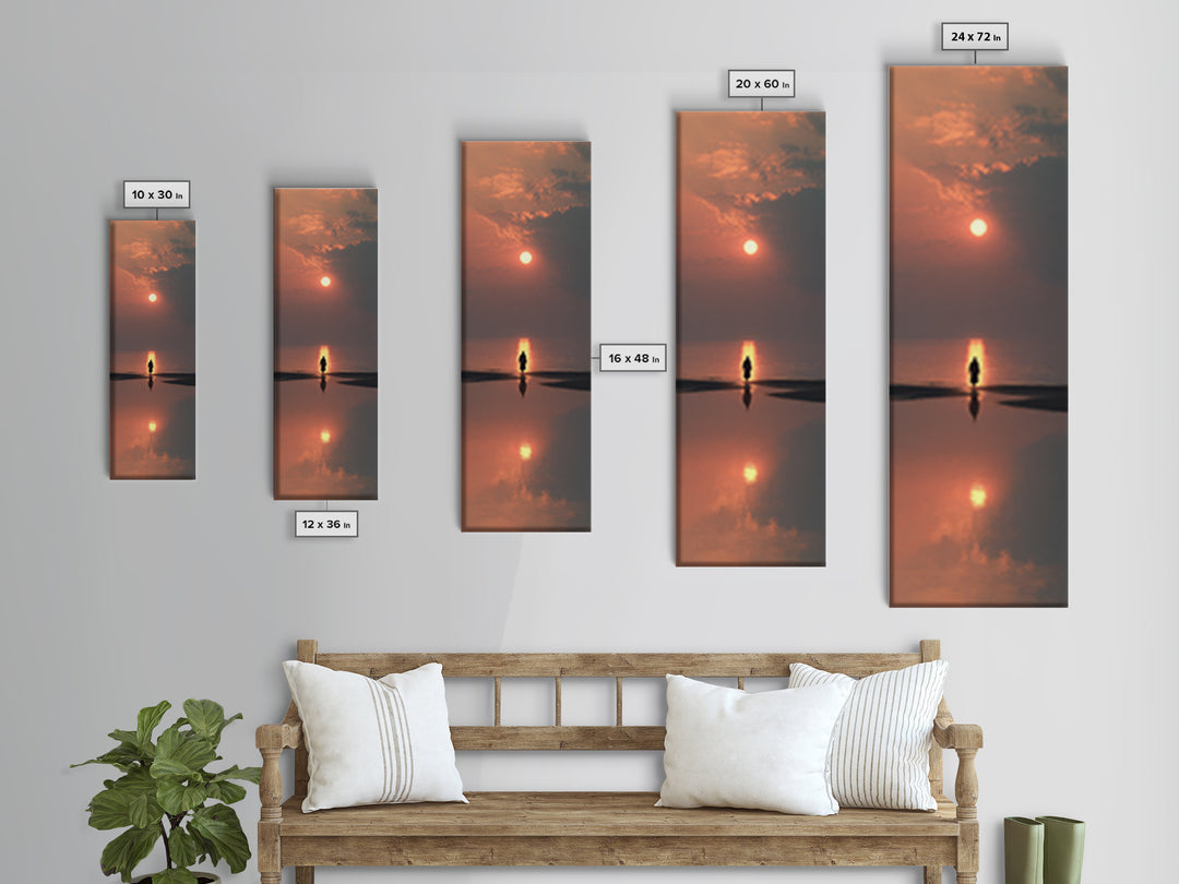 Heavenly Morning Walk – Framed Canvas Print – Christian Wall Art – Christian Art Canvas – Jesus Painting – Tall Narrow Wall Art