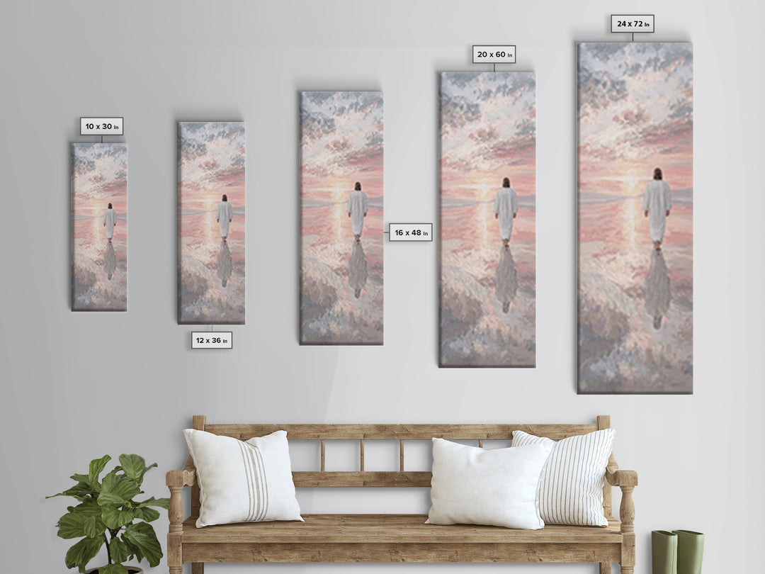 Still Waters Peace – Framed Canvas Print – Christian Wall Art – Christian Art Canvas – Jesus Painting – Tall Narrow Wall Art