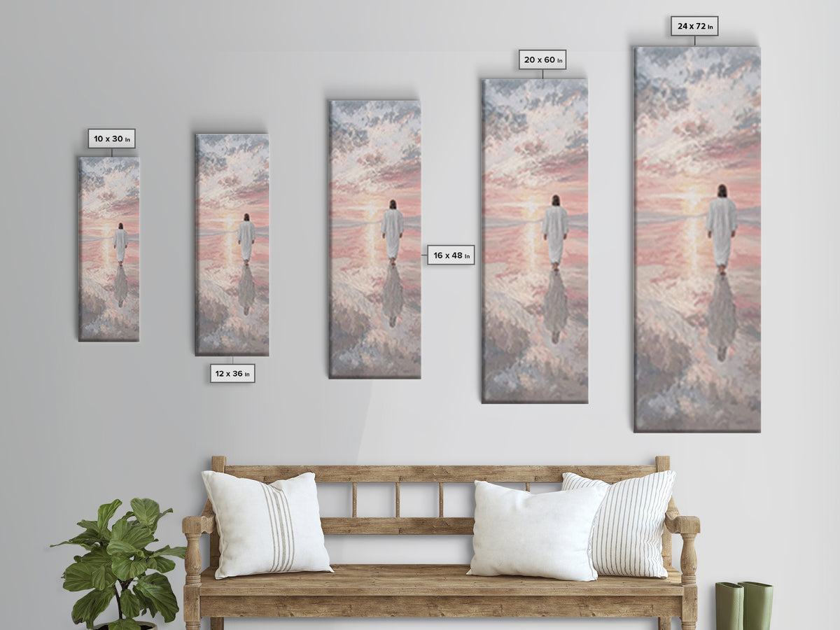 Still Waters Peace – Framed Canvas Print – Christian Wall Art – Christian Art Canvas – Jesus Painting – Tall Narrow Wall Art