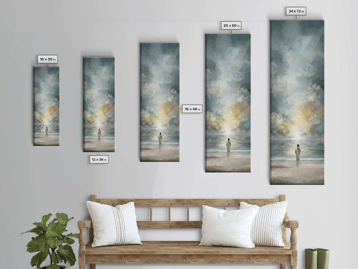 Heaven’s Silent Path – Framed Canvas Print – Christian Wall Art – Christian Art Canvas – Jesus Painting – Tall Narrow Wall Art