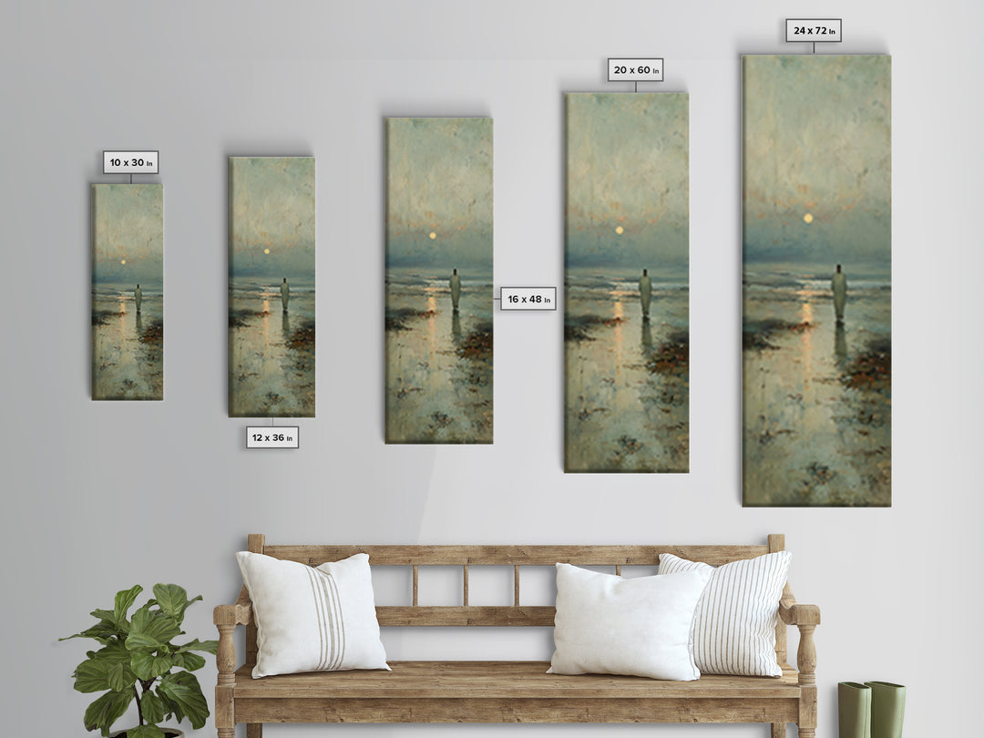 Celestial Dawn Walk – Framed Canvas Print – Christian Art Canvas – Christian Wall Art – Jesus Painting – Tall Narrow Wall Art