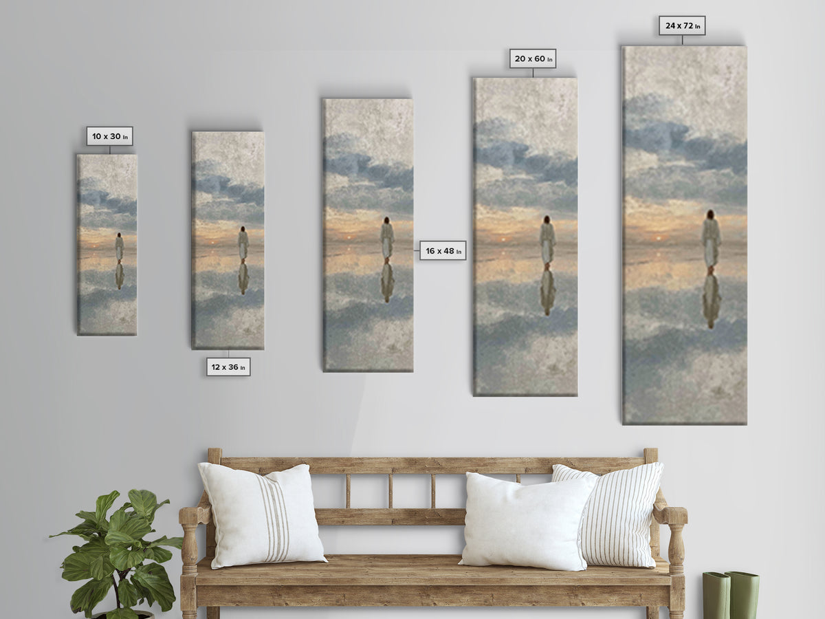 Radiant Horizon Peace – Framed Canvas Print – Christian Art Canvas – Jesus Painting – Christian Wall Art – Tall Narrow Wall Art