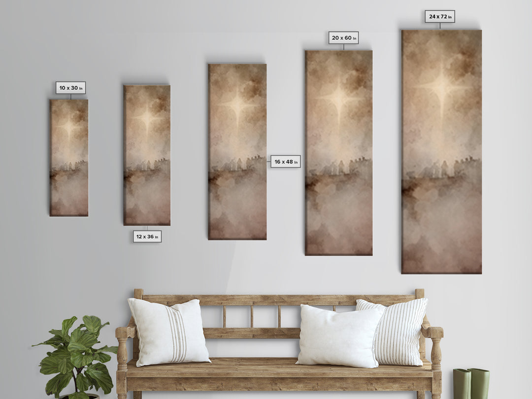 Guiding Star Journey – Framed Canvas Print – Christian Wall Art – Christian Art Canvas – Christmas Art – Jesus Painting – Christian Decor –