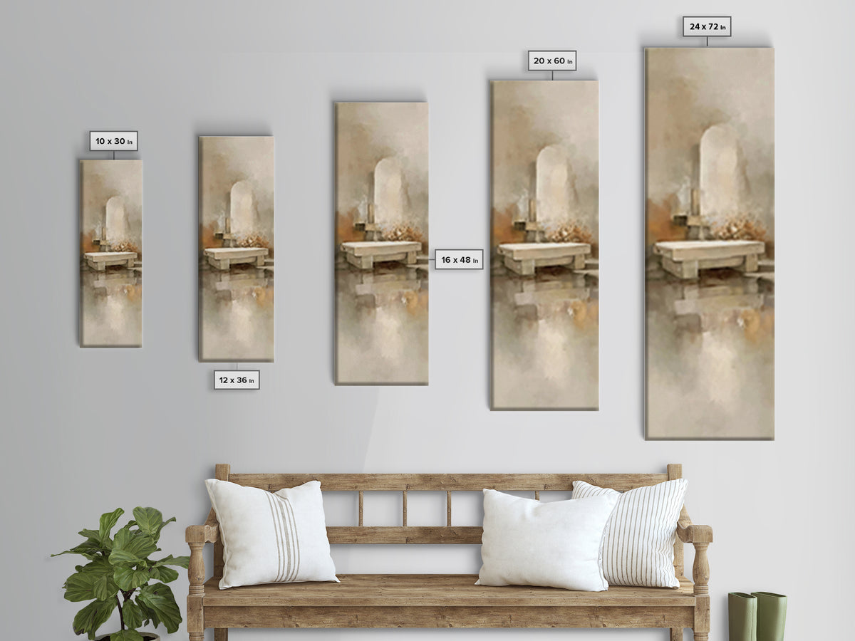 Empty Stone Hope – Framed Canvas Print – Christian Wall Art – Christian Art Canvas – Christian Painting – Narrow Art