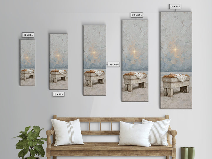 The Guiding Star – Framed Canvas Print – Tall Narrow Wall Art – Christian Wall Art – Christian Art Canvas – Christmas Art – Jesus Painting