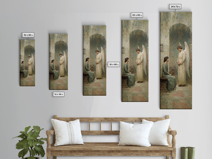 Celestial Peace, Framed Canvas Print, Tall Narrow Wall Art, Christian Christmas Art, Christian Art Canvas, Minimalist Christian Art, Jesus