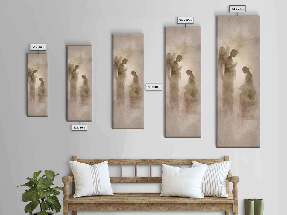 Sacred Mist Meeting | Framed Canvas Print | Skinny Art | Christian Art Canvas | Christian Wall Art | Modern Christian Art | Christian Paint