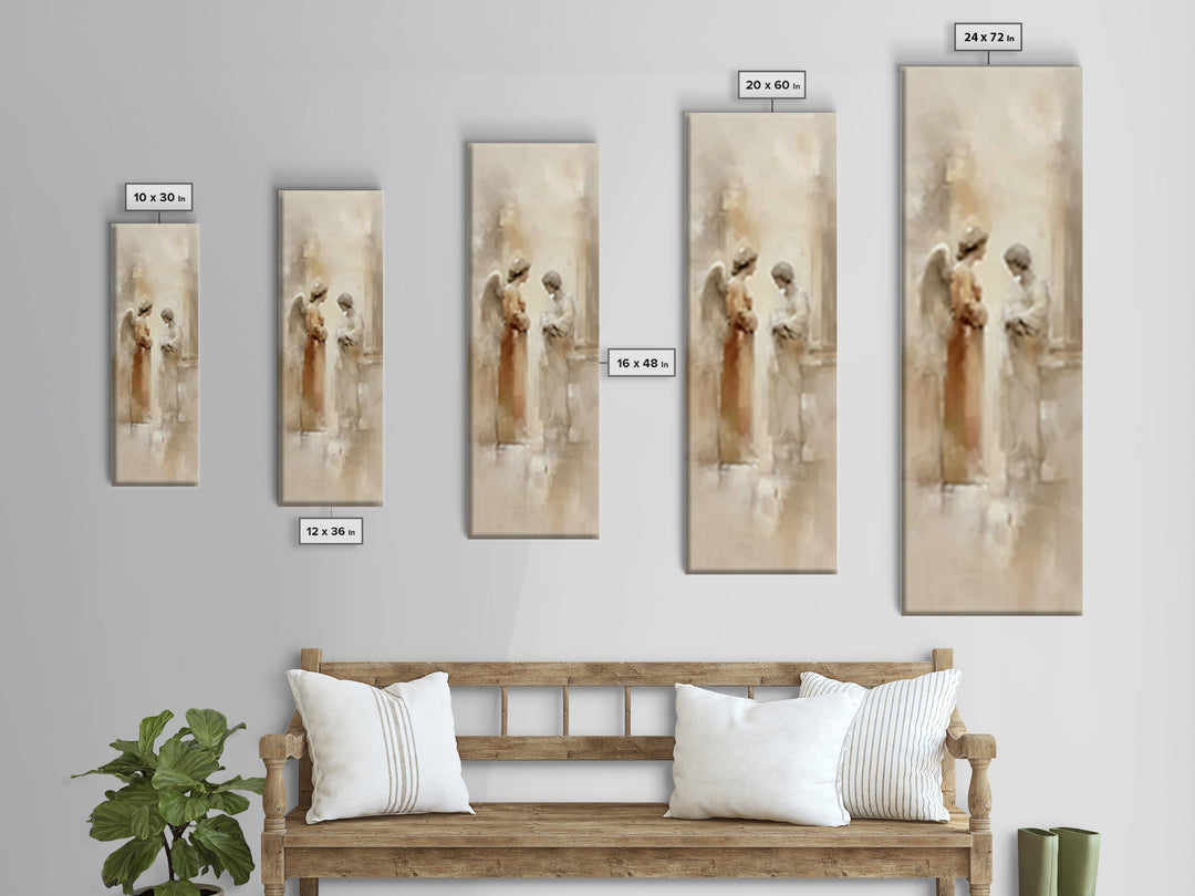 Heavenly Communion – Framed Canvas Print – Tall Skinny Art Print – Christian Art Canvas – Christian Wall Art – Subtle Christian Art – Chris