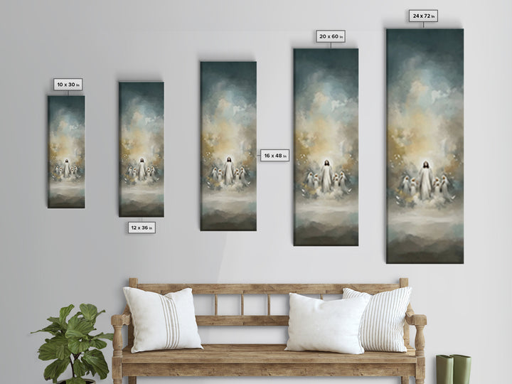 Clouds Of Witnesses, Framed Canvas Print, Tall Skinny Art Print, Christian Wall Art, Christian Art Canvas, Christian Painting, Christian Ar