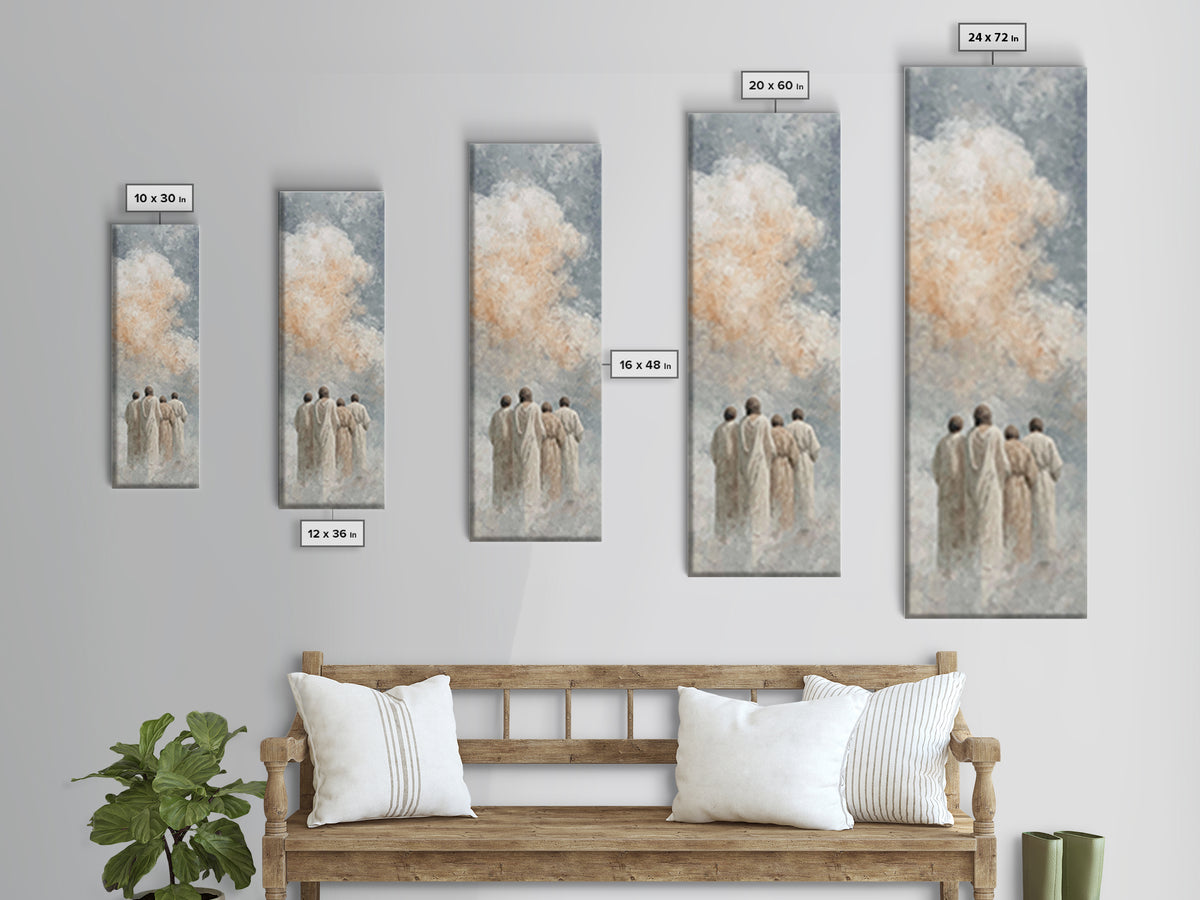 Heavenly Companions – Framed Canvas Print – Christian Wall Art – Jesus Painting – Tall Narrow Wall Art – Christian Art Canvas – Christian D