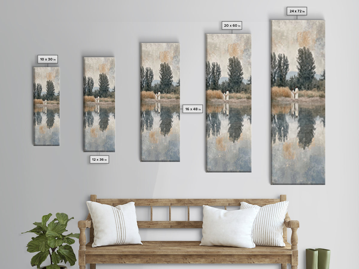 Hillside Reverence – Framed Canvas Print – Christian Art Canvas – Christian Wall Art – Tall Skinny Art Print – Christian Gift Ideas – Moder