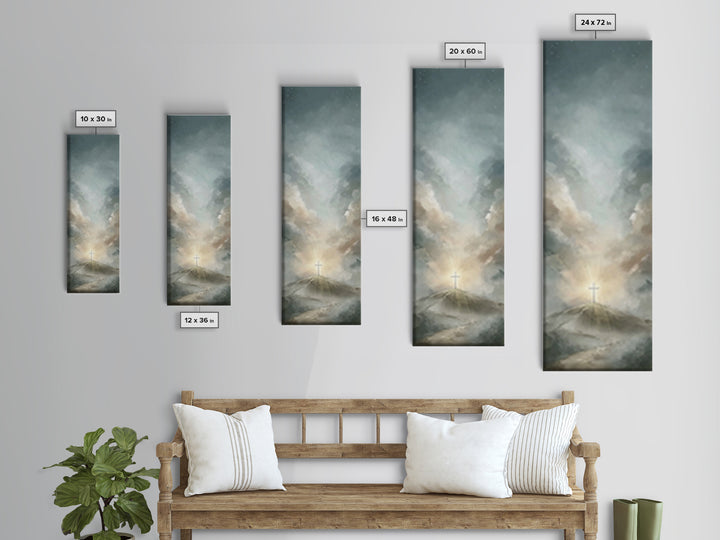 Dawn Of Salvation – Framed Canvas Print – Christian Wall Art – Tall Skinny Art Print – Christian Art Canvas – Christian Gift Ideas – Modern