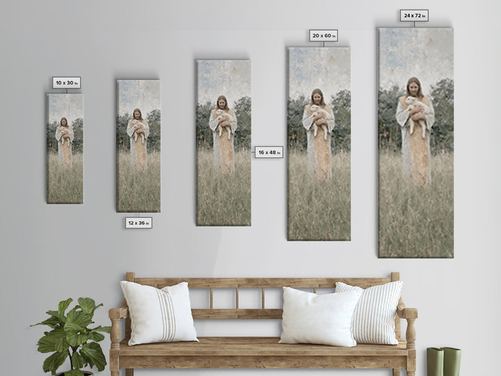 Gentle Shepherd Peace | Framed Canvas Print | Skinny Art | Christian Art Canvas | Jesus Painting | Modern Christian Art