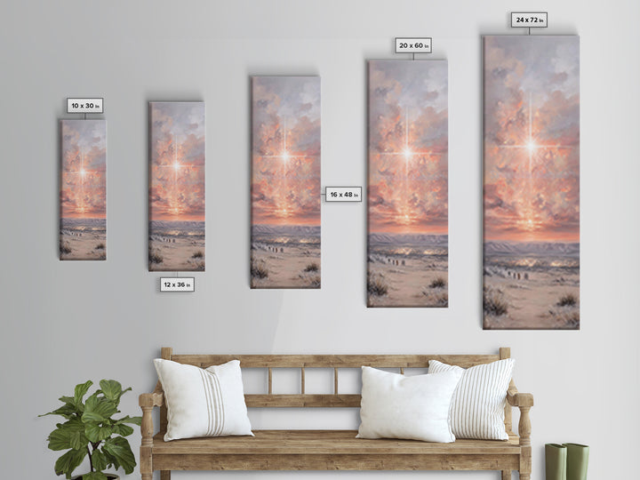 Radiant Dawn Star – Framed Canvas Print – Tall Skinny Art Print – Christmas Wall Art – Christian Art – Christmas Canvas Wall Art