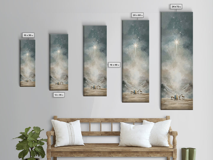 Silent Star Wonder – Framed Canvas Print – Skinny Art – Christian Christmas Decor – Christmas Wall Art – Christian Art