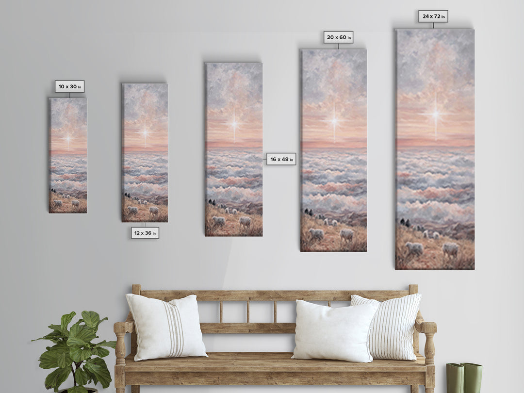 Dawn Of Promise – Framed Canvas Print – Narrow Art – Christian Art – Christian Art Canvas – Christian Wall Art – Christmas Art