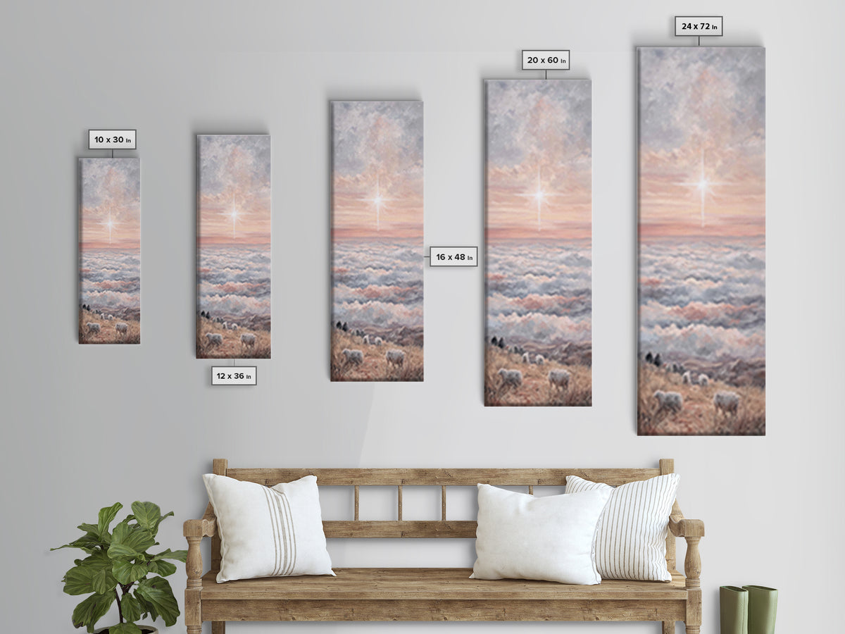 Dawn Of Promise – Framed Canvas Print – Narrow Art – Christian Art – Christian Art Canvas – Christian Wall Art – Christmas Art