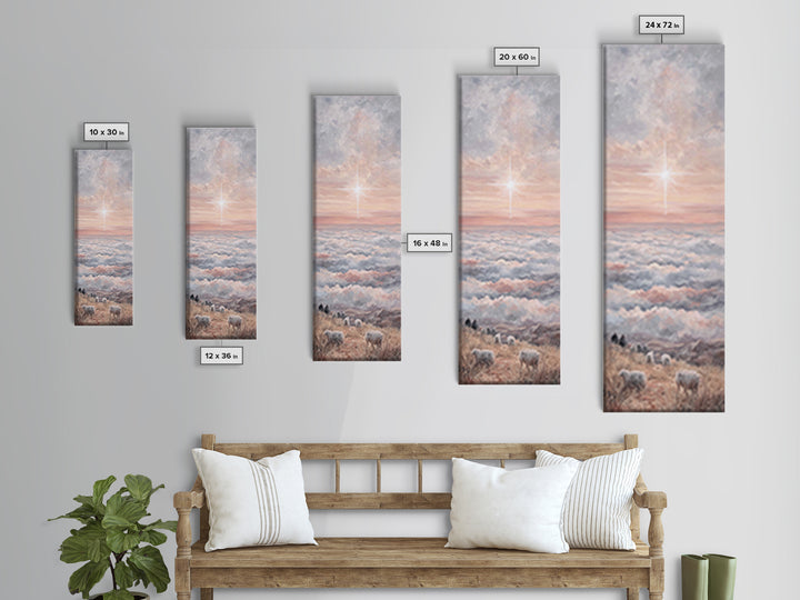 Dawn Of Promise – Framed Canvas Print – Narrow Art – Christian Art – Christian Art Canvas – Christian Wall Art – Christmas Art