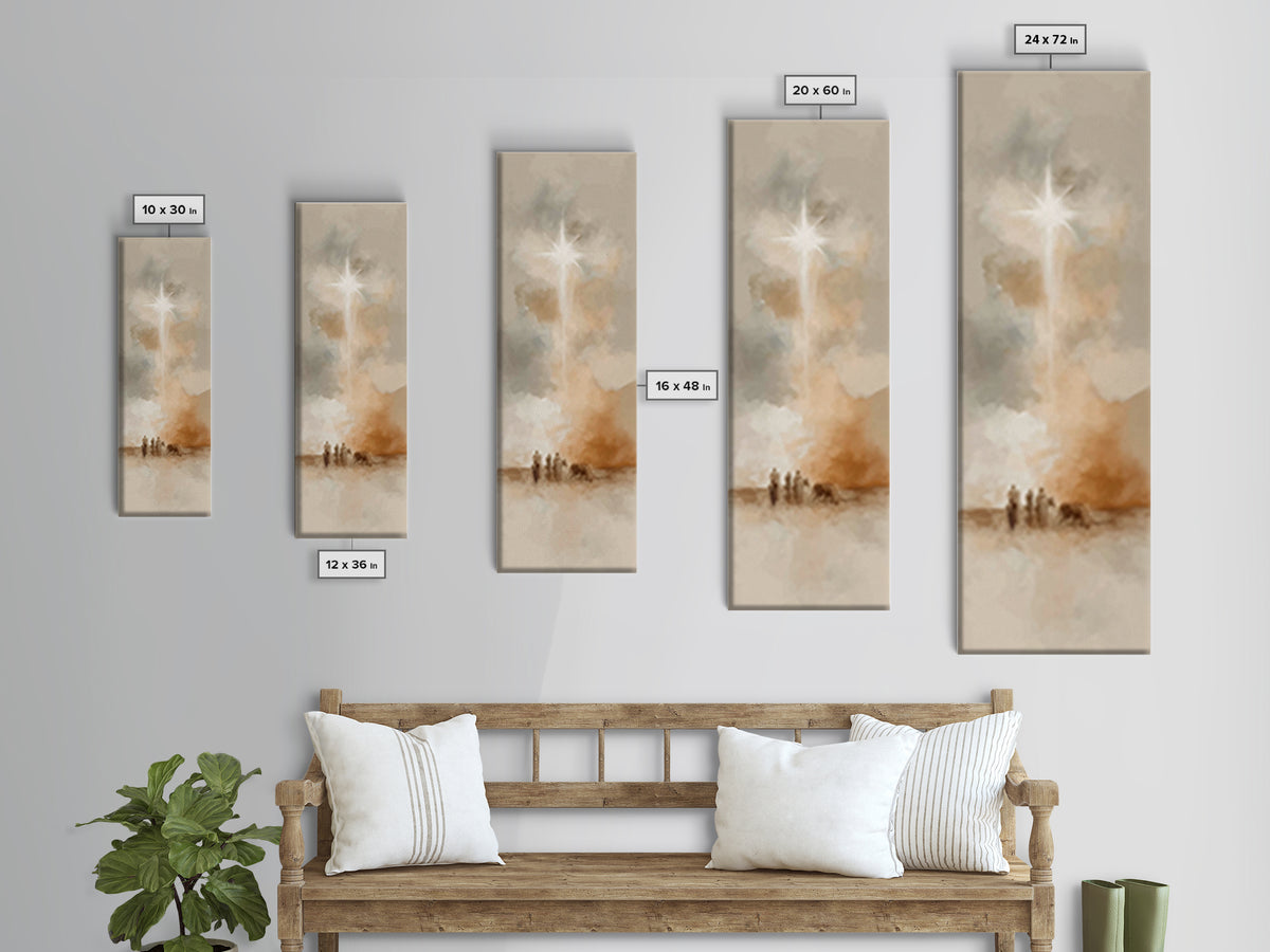 Holy Night Vision – Framed Canvas Print – Tall Skinny Art Print – Christian Art – Christmas Wall Art – Christian Art Gift