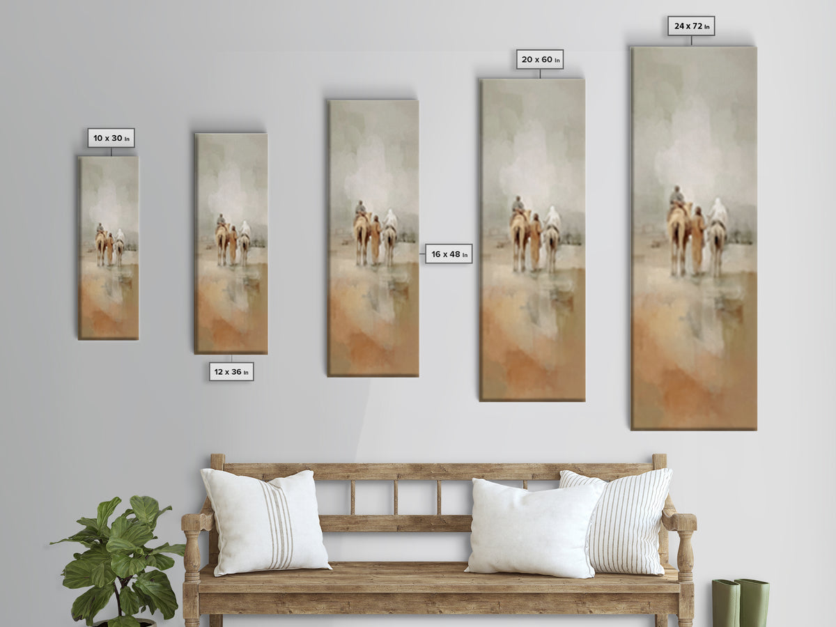 Distant Caravan Light – Framed Canvas Print – Narrow Art – Christian Wall Art – Christmas Art Framed – Christian Art Prints