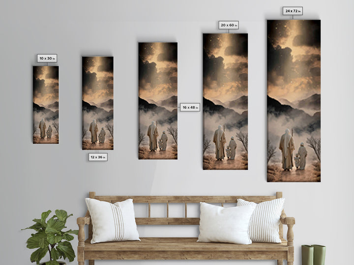Desert Star Path – Framed Canvas Print – Jesus Painting – Christian Wall Art – Christian Art Print – Tall Skinny Art Print – Christmas Art