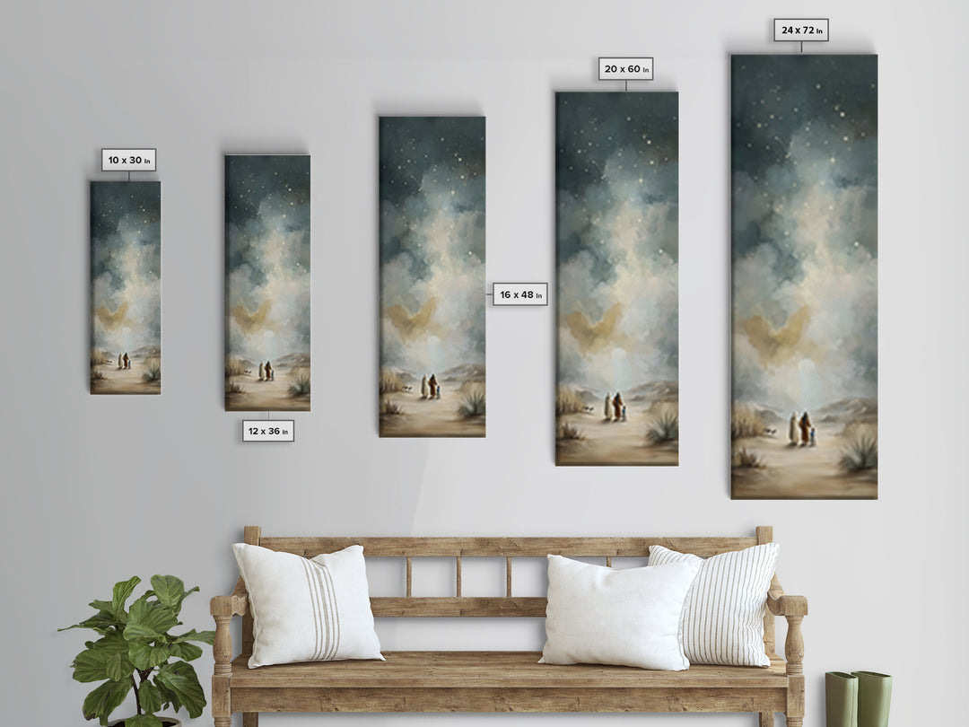 Heavenly Promise – Framed Canvas Print – Christian Art Canvas – Christian Wall Art – Narrow Art – Christian Painting – Christmas Art