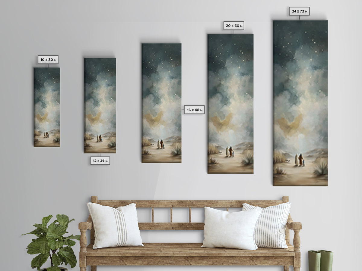 Heavenly Promise – Framed Canvas Print – Christian Art Canvas – Christian Wall Art – Narrow Art – Christian Painting – Christmas Art