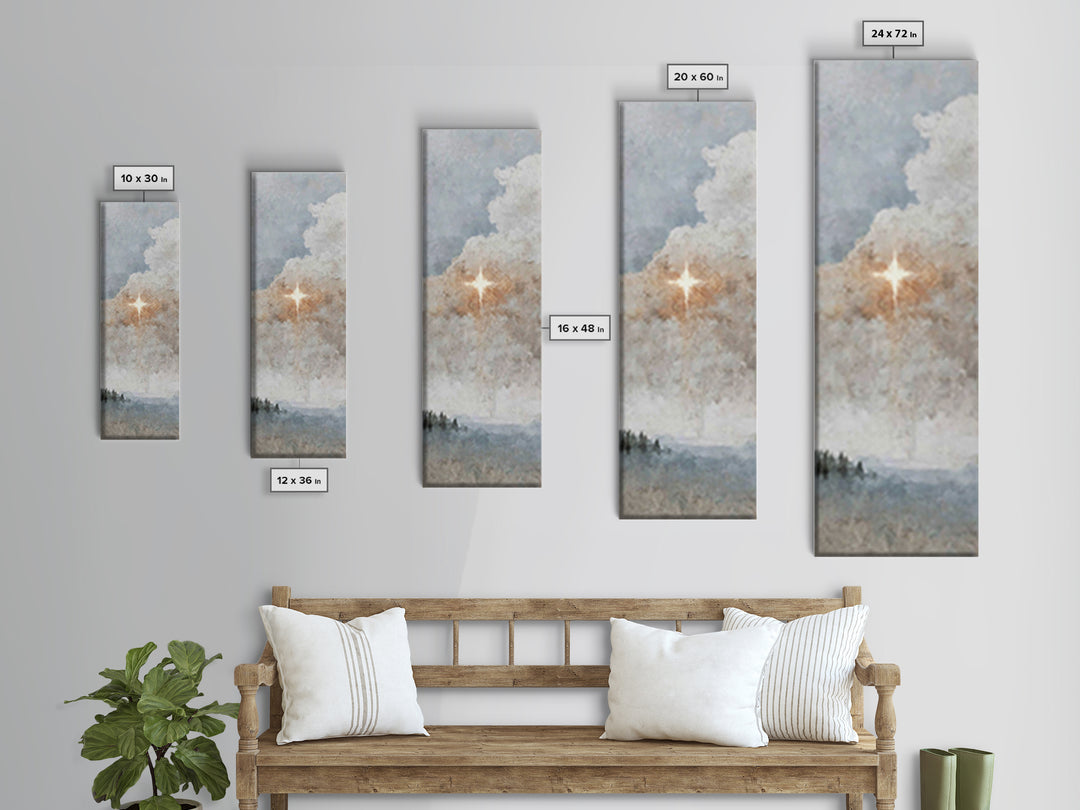 Horizon Star Glow – Framed Canvas Print – Tall Narrow Wall Art – Christian Art Canvas – Christian Wall Art – Modern Christian Art – Christm