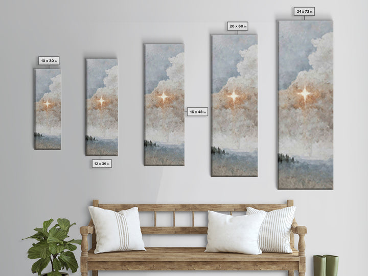 Horizon Star Glow – Framed Canvas Print – Tall Narrow Wall Art – Christian Art Canvas – Christian Wall Art – Modern Christian Art – Christm