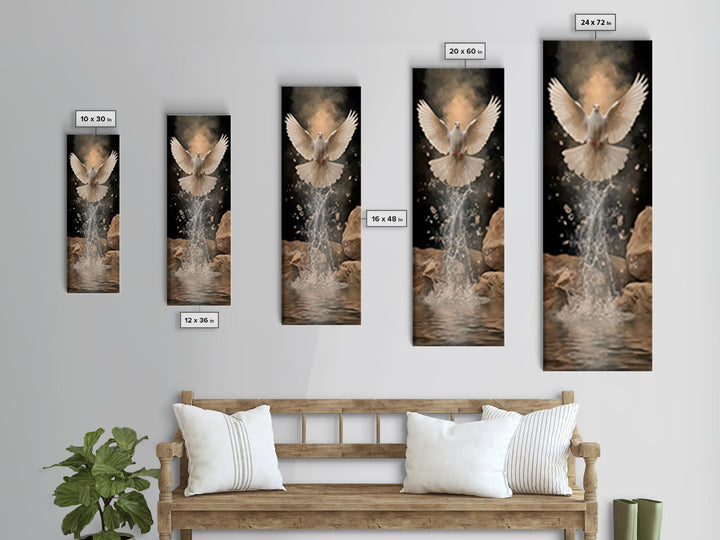 Living Waters Peace – Framed Canvas Print – Christian Art – Christian Art Canvas – Moody Christian Art – Tall Skinny Art Print – Christian